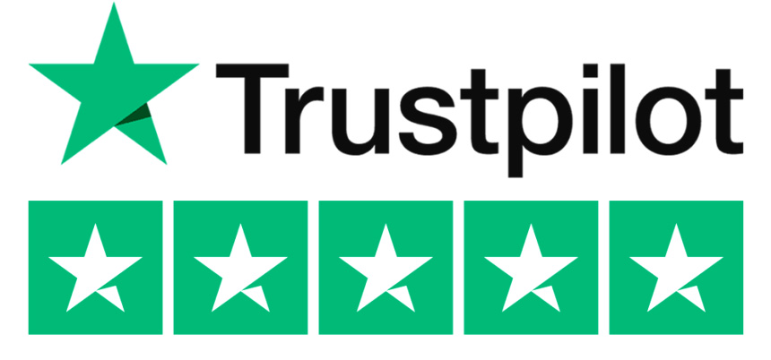 5 Star Trustpilot Customer Reviews